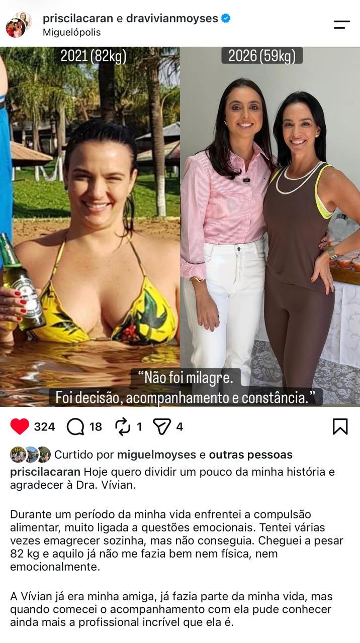 Depoimento de Priscila sobre resultados alcançados